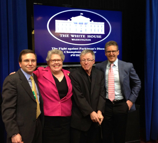 White House Champions of Change for Parkinson's Left to right: Karl Robb, Angela Robb, Greg Wasson, Davis Phinney