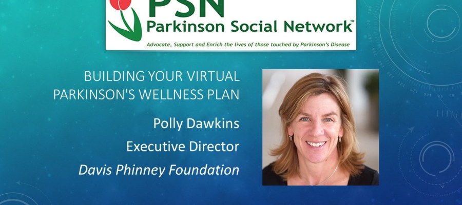 Promotional Slide for Polly Dawkins provided by Parkinson Social Network